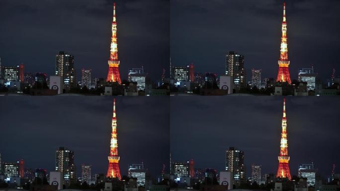 日本黄昏时东京的城市景观