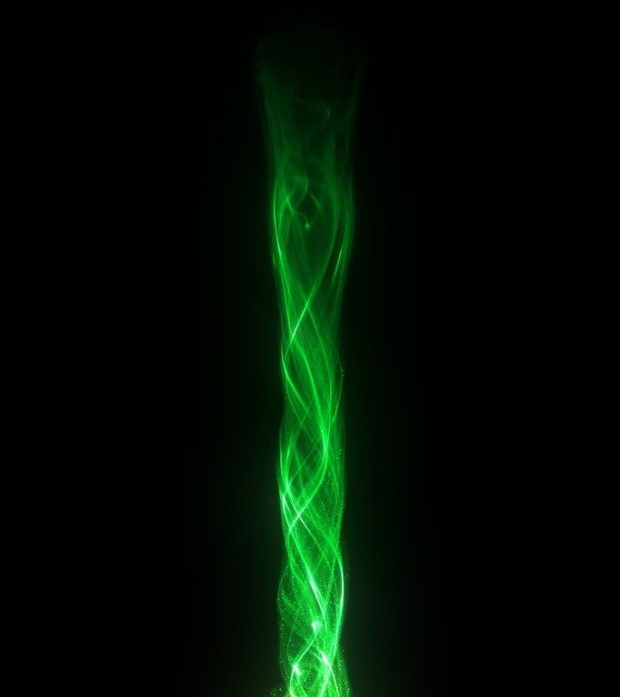 绿色魔法能量螺旋攻击光柱带通道