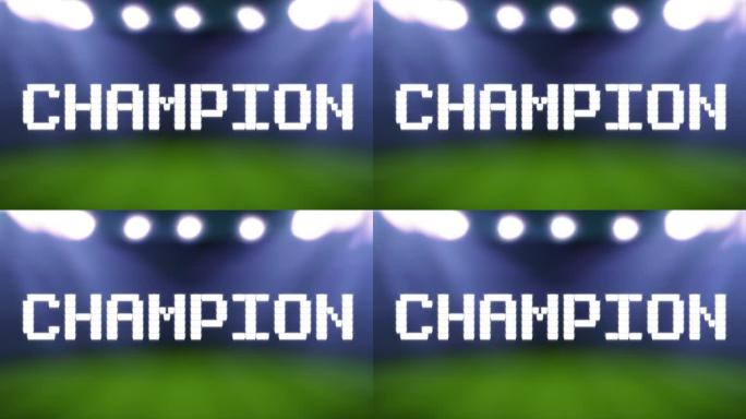 Awesome足球主题文字动画背景包系列爆炸目标!，冠军，决赛，Winner足球消息在4k股票视频