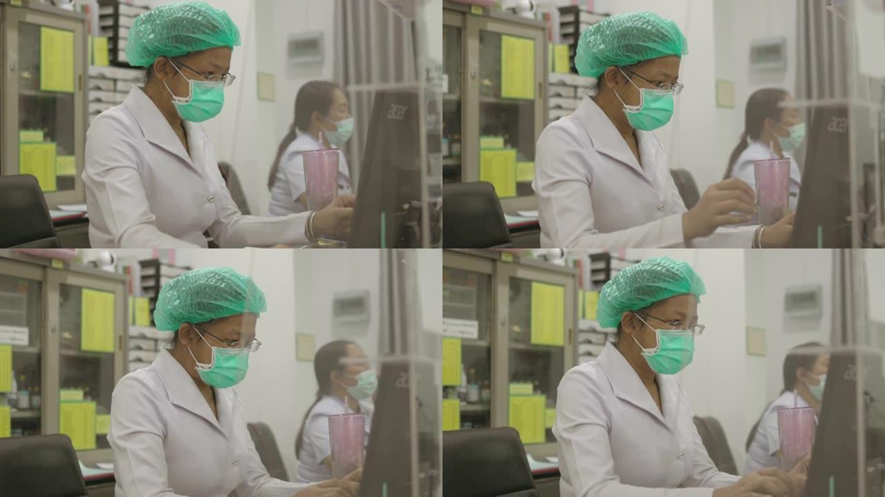 女高级护士阅读纸质文档信息填写云网准备医院下一步治疗-库存视频