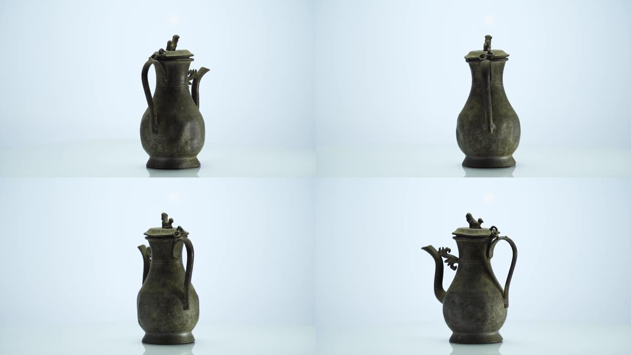 古董中国锡茶壶