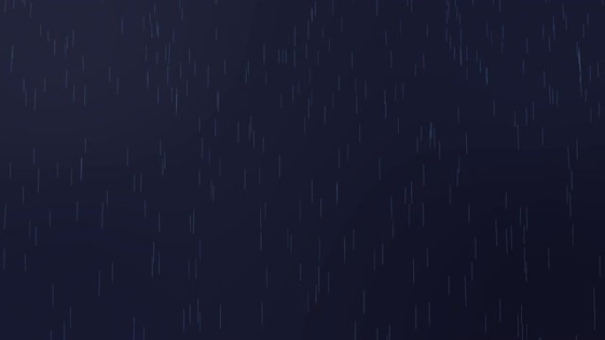 深蓝色背景上的降雨动画 (无缝循环)