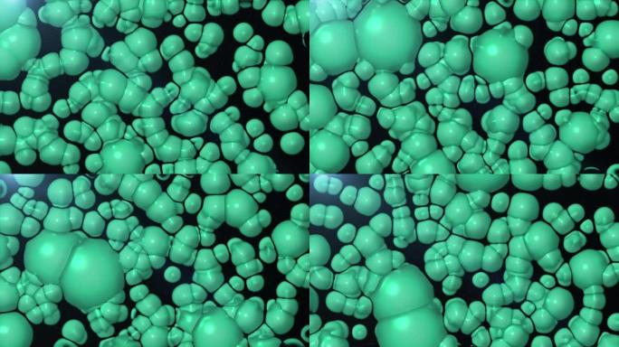 细菌和病毒的病原体暴发，引起微生物的疾病-3D动画渲染
