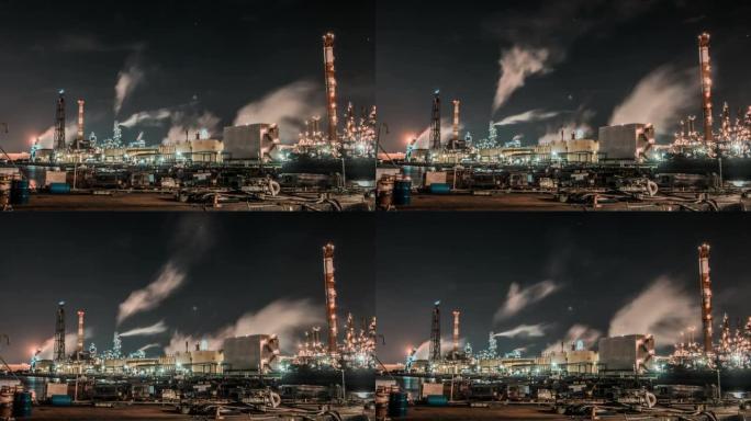川崎市工厂夜景的延时