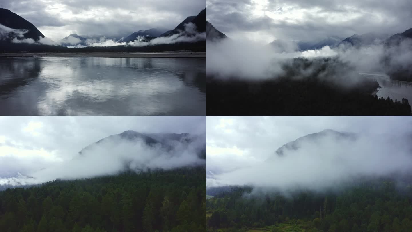 云雾山林，水墨画山林，318国道风景