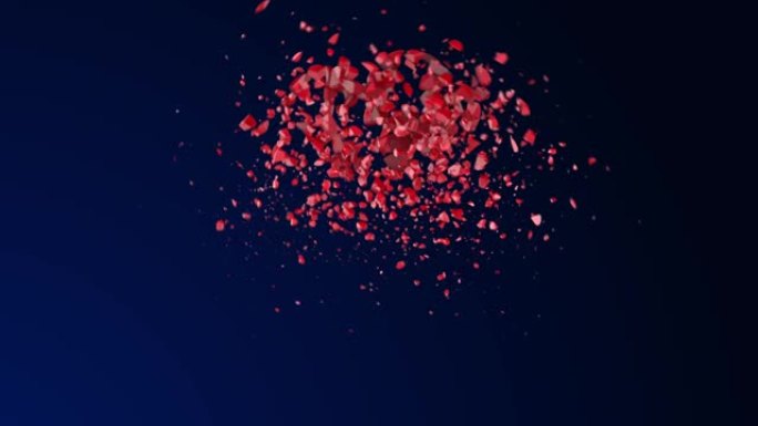 几个圆球的破裂和破裂-爆炸细菌-爆炸原子核-彩色爆炸动画，可循环-循环4k爆炸球-3D球臂-蓝色背景