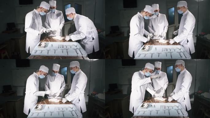 在手术室工作的团队外科医生
