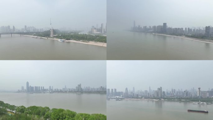 武汉主城区长江两岸的沙尘天气情况