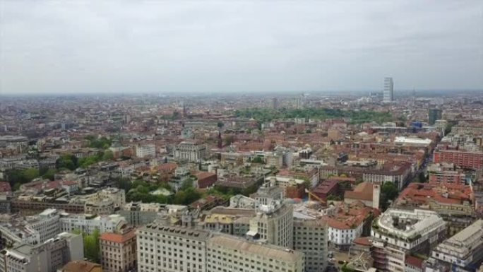 意大利日米兰城市空中全景4k