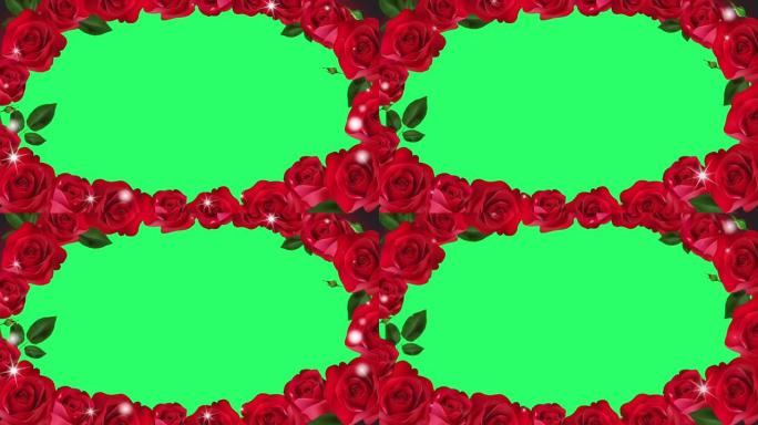 动画红玫瑰框架。