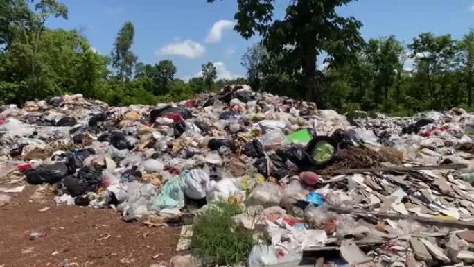 自然界中的垃圾场大树垃圾场垃圾山