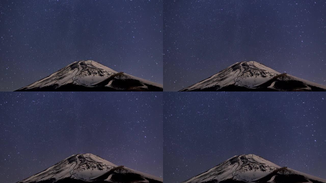 从水津冢到富士山和北方天空的星空时间流逝