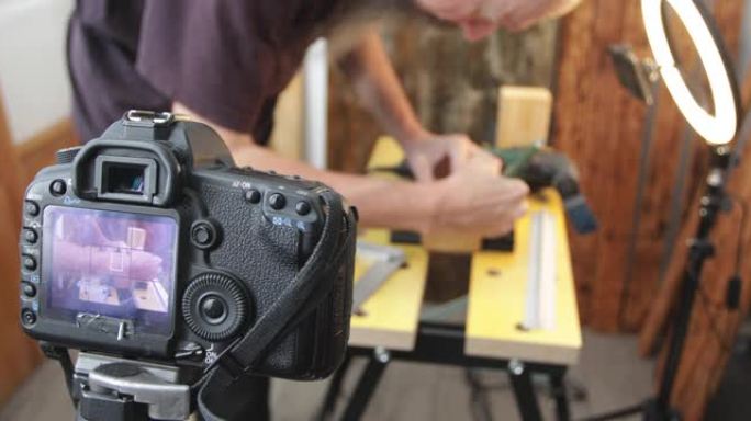 木工博客，制作木钟，使用智能手机和dslr拍摄