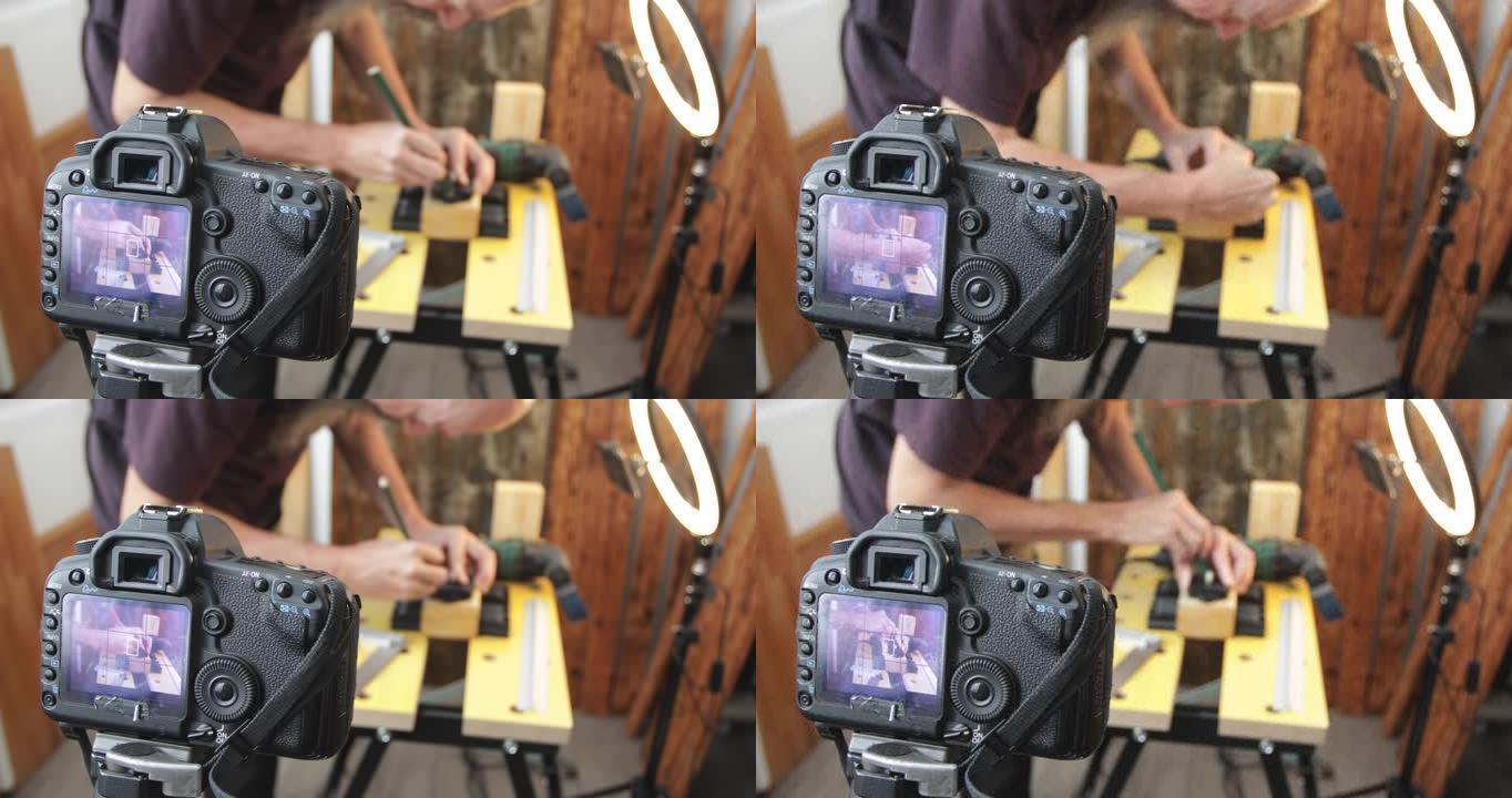 木工博客，制作木钟，使用智能手机和dslr拍摄