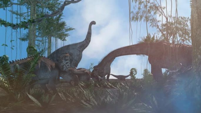 丛林中的恐龙渲染3d