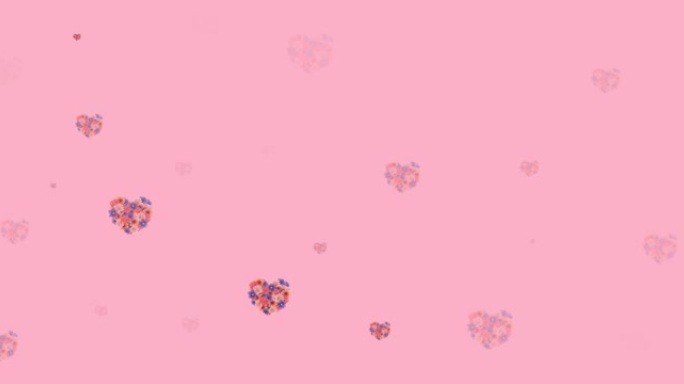 粉红色背景上催眠运动的花朵动画