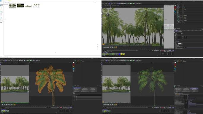 椰子树林C4d工程带动画