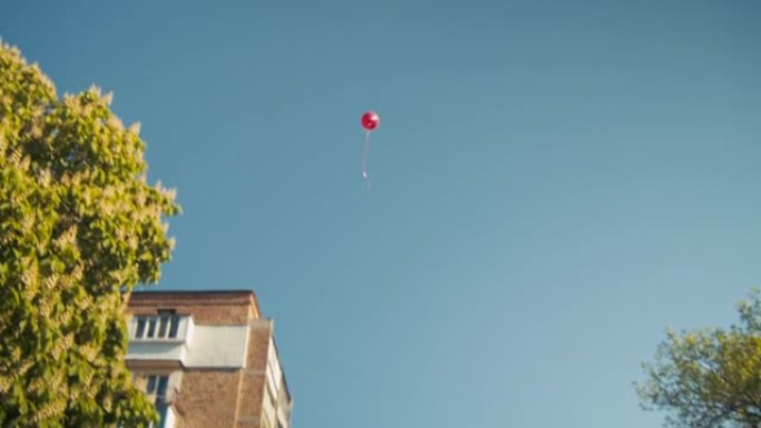 孤独的气球飞上天空