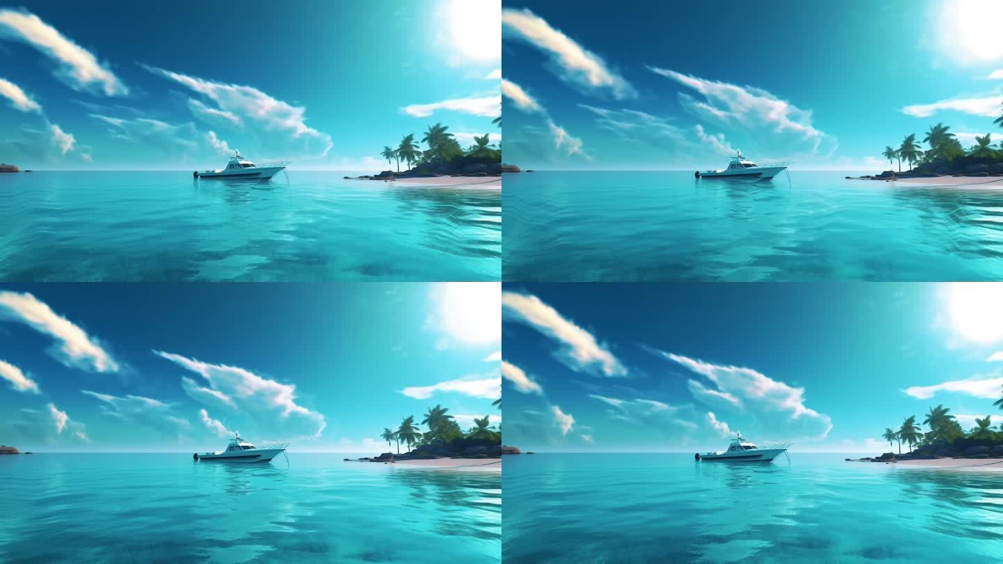 蓝色海洋唯美背景视频
