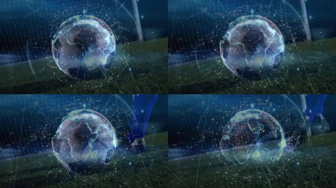 足球运动员连接网络的动画