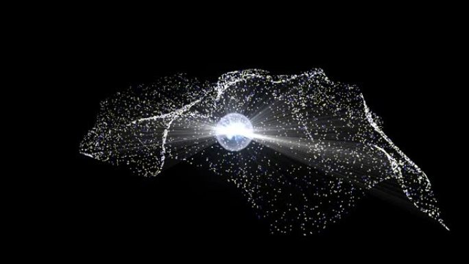 超现实星系的旋转，超现实恒星与中间的能量中心对齐，超现实运动图形动画