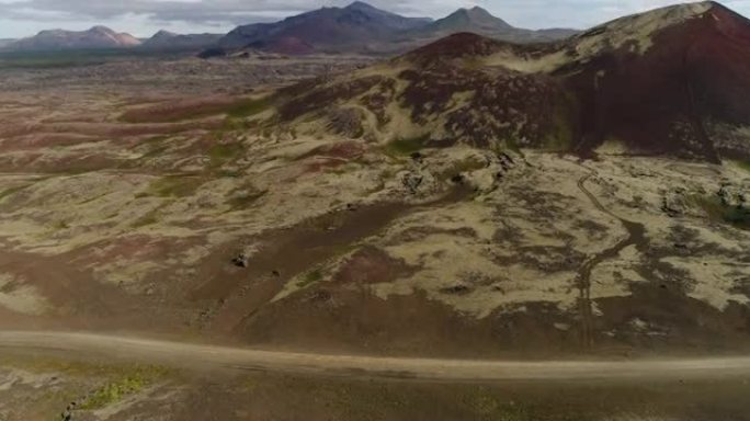 冰岛无人机航拍自然景观和山脉的视频。冰岛4k无人机视频。