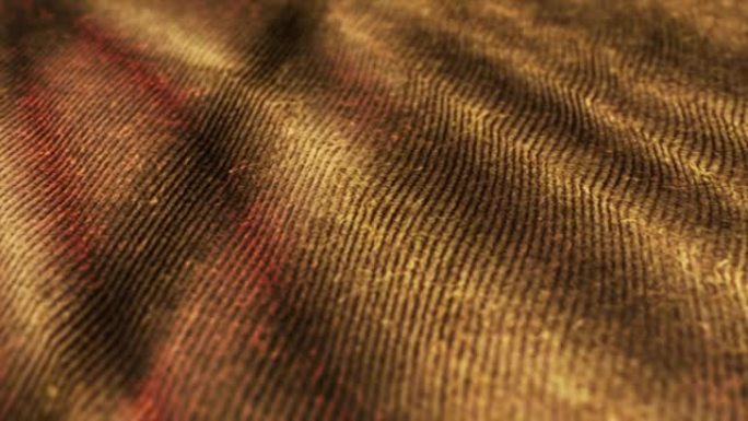 金色、黄色波浪形织物布。时尚材料，优雅概念。奢华，绸缎丝绸。