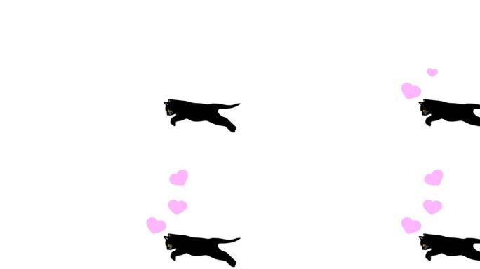黑猫快活跳，插画