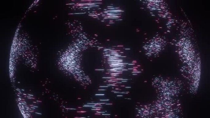特写4k视频动画的抽象透明线型旋转运动的球体形状。