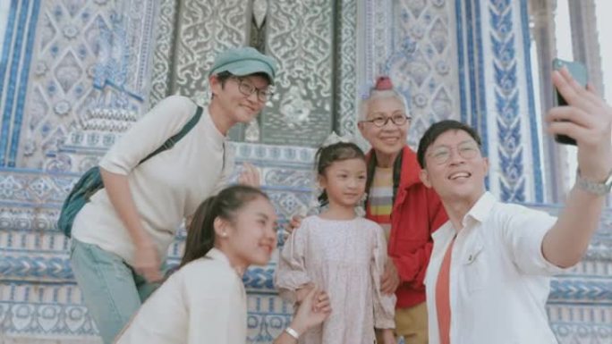 泰国美丽寺庙旅行时微笑的时刻 -- 股票视频
