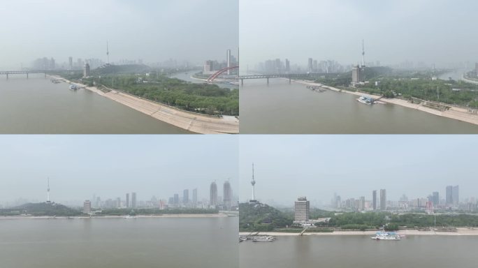 武汉南岸嘴和龟山电视塔附近的沙尘天气情况