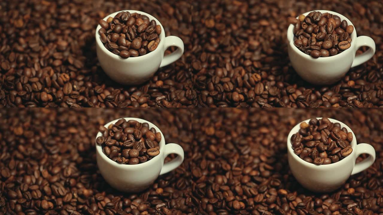 杯子咖啡种子的镜头