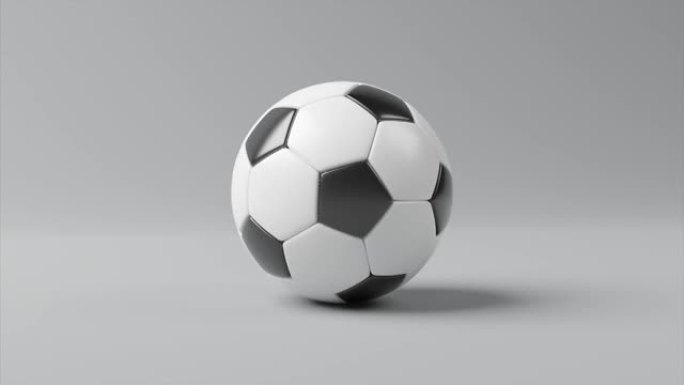 逼真的足球。足球概念。3d循环动画