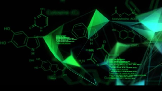 具有连接网络的化合物数据处理动画