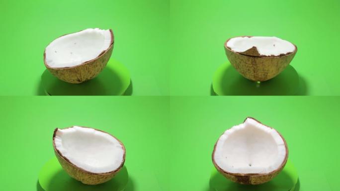 椰子绝缘色度键绿色背景刨花牛奶