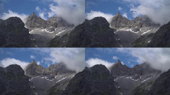 带缆车的达克斯坦欧洲阿尔卑斯山雪山高山