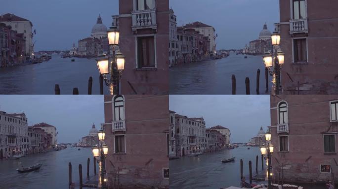 意大利威尼斯的大运河，模糊的标志和面孔