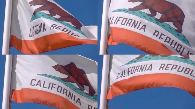慢动作120帧/秒的加州旗