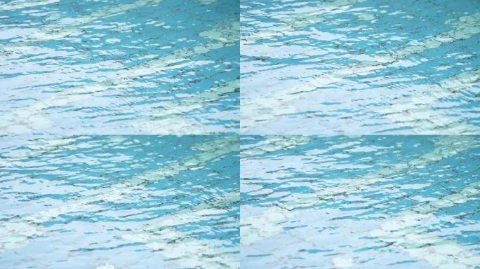 慢动作中的空游泳池波浪放松概念