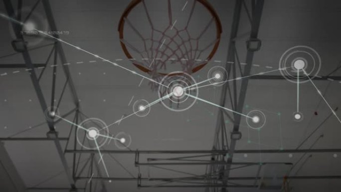 篮球场上连接网络的动画