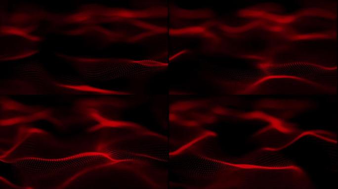 具有动态波的抽象红色背景的4k视频。