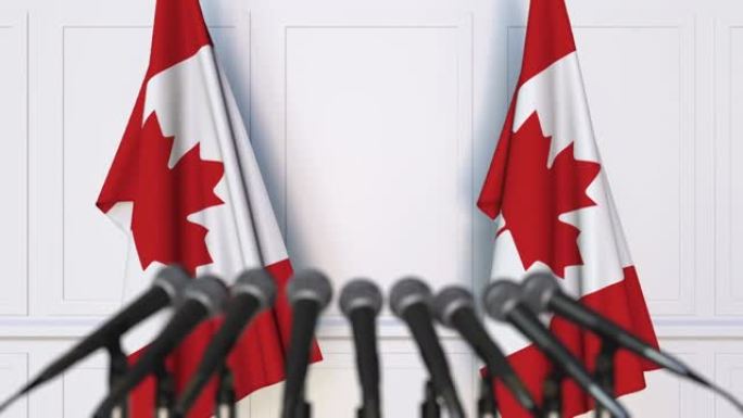 加拿大官方新闻发布会，加拿大国旗