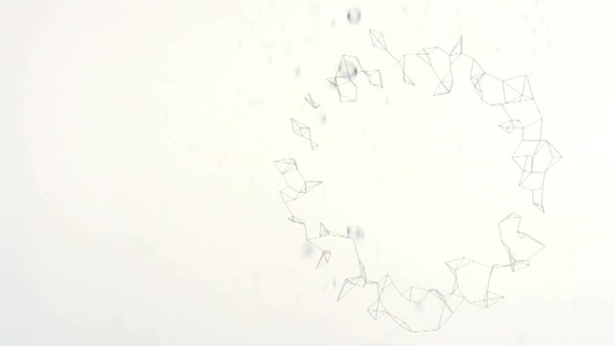 网络旋转的戒指动画，未切割的钻石落在白色背景上