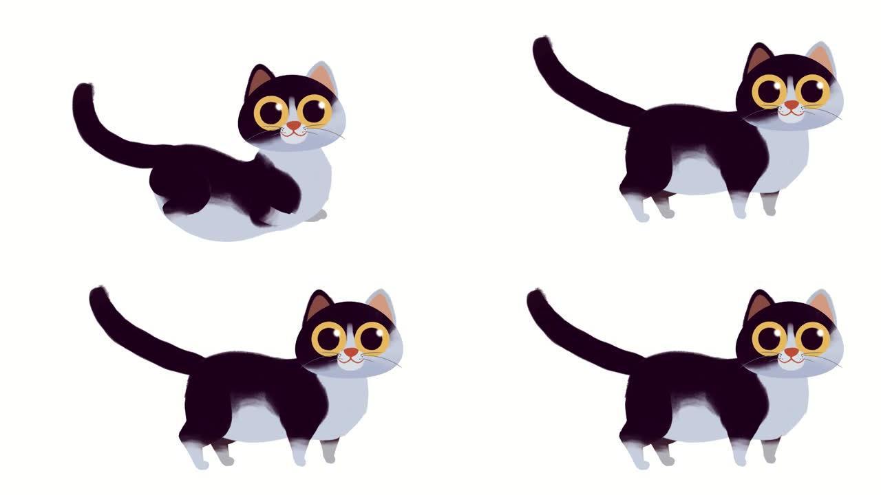 可爱猫小猫卡通动画