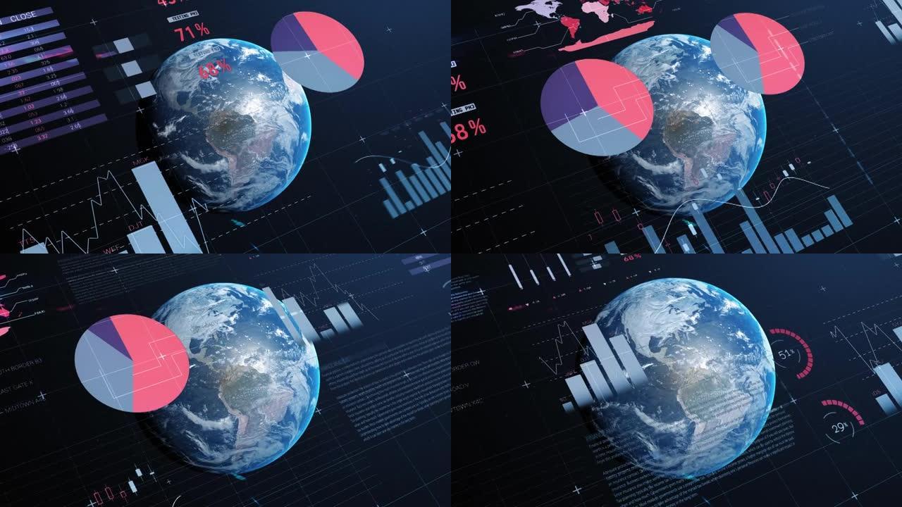 全球数据处理和统计动画