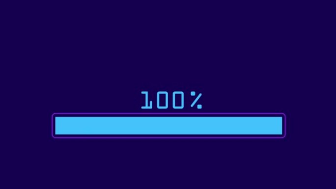 蓝色背景上百分比计数器的行进度条动画