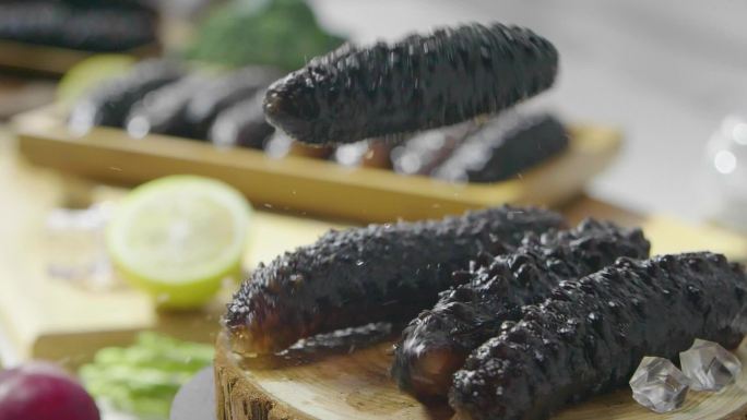 超清海鲜 海参美食大连海鲜广告美食展示