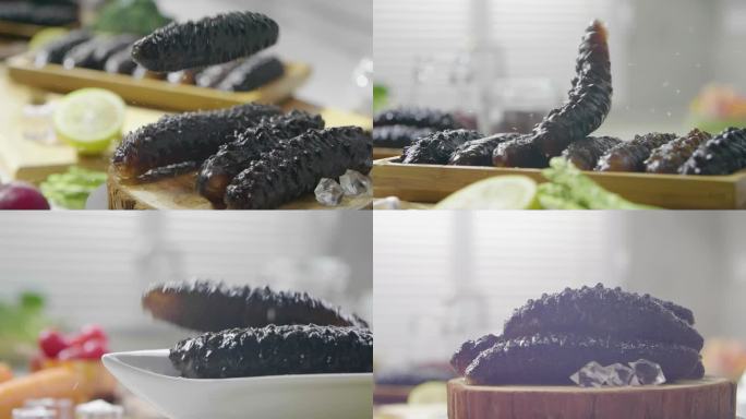 超清海鲜 海参美食大连海鲜广告美食展示