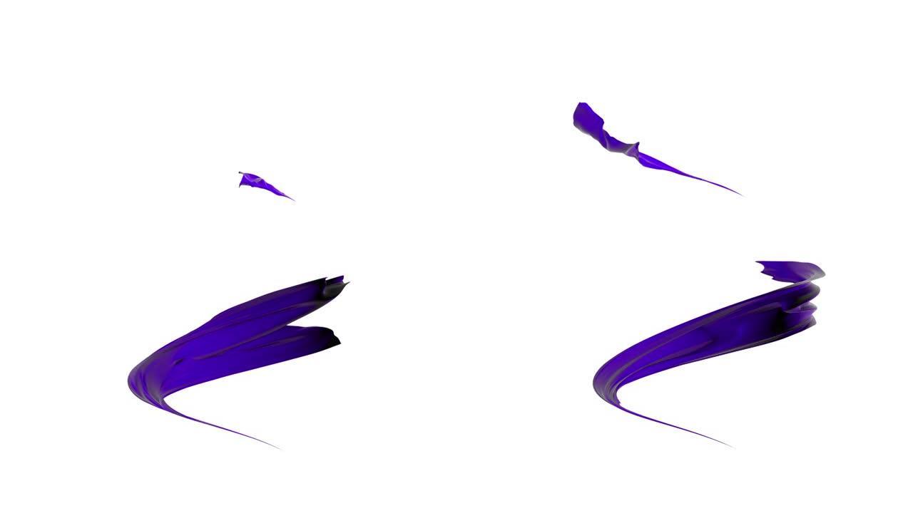 紫波丝布在空中飞舞，对白
