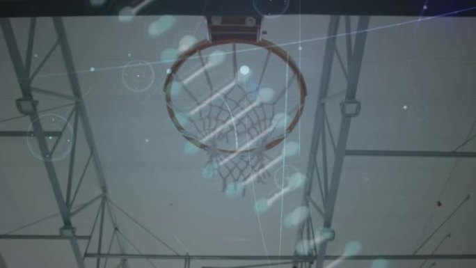 dna链的动画，篮球圈上的连接网络